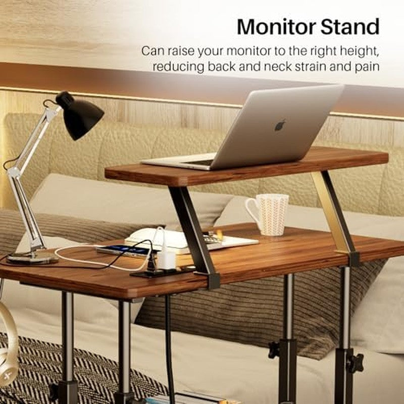 Adjustable Height Standing Desk with Power (Retro  Retro Brown - packaging