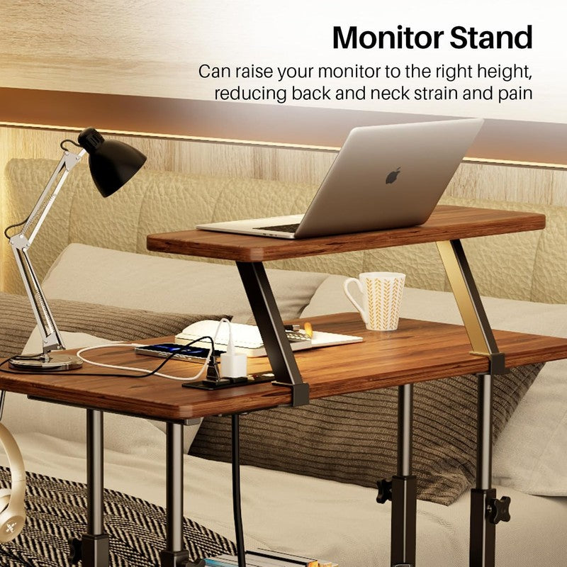 Adjustable Height Standing Desk with Power (Retro  Retro Brown - lifestyle look