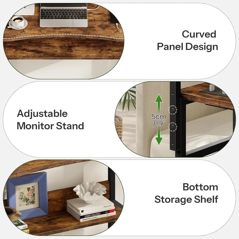 Rolling Computer Desk with Charging Station, 31.5   - lifestyle look